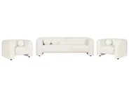 Living Room Set 5 Seater LEIREN Boucle White_920838