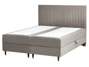 Kontinentalni krevet s prostorom za pohranu DAME Samet Sivo-bež 160 x 200 cm_1004854