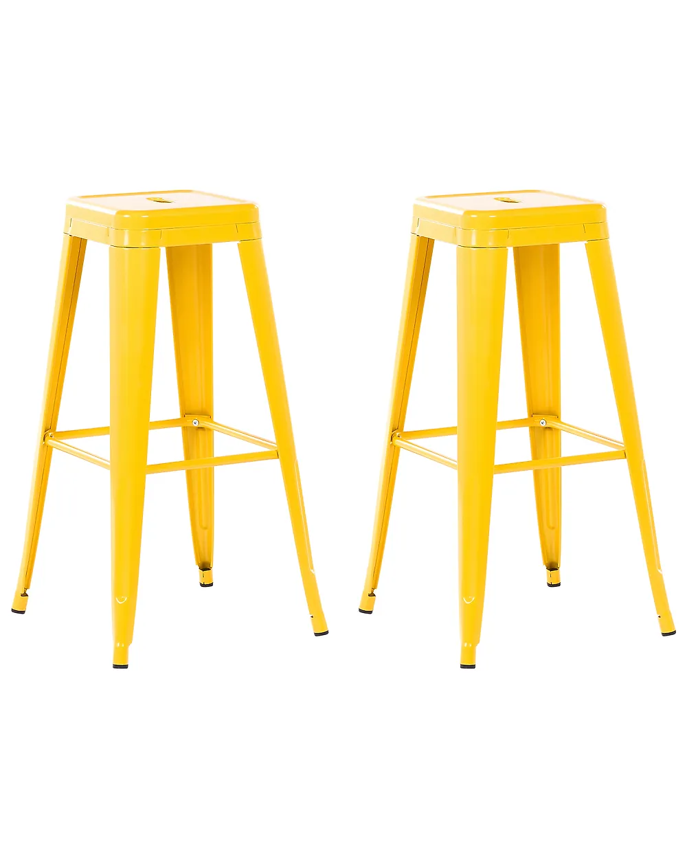 Set of 2 Bar Stools CABRILLO Metal Yellow