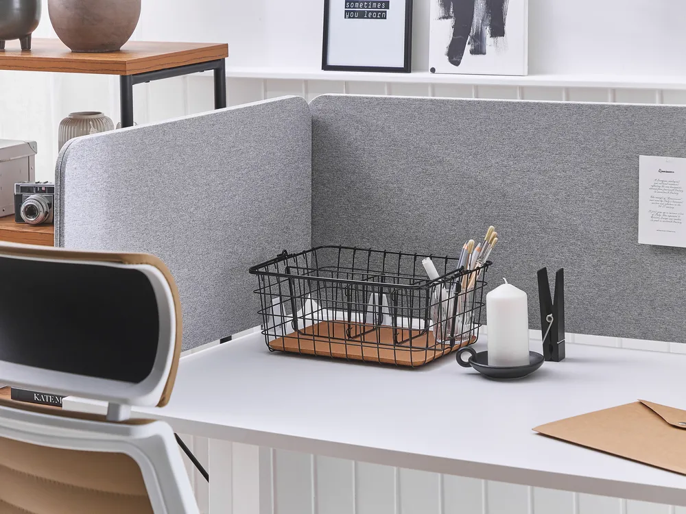 Cloison amovible de bureau WALLY 160 x 40 cm Gris clair_800703