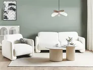 Sofa 3-Sitzer SALAND Stoff Weiß_976059