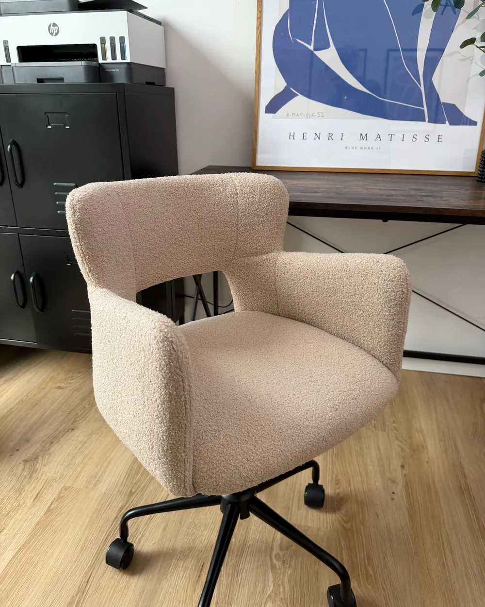Schreibtischstuhl SANILAC II Bouclé Beige_1050686