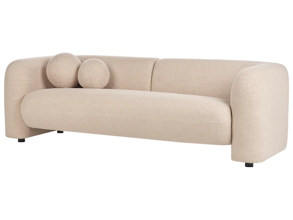 Sofa 3-Sitzer LEIREN Bouclé Beige_920704