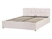 Ottoman Bed LAURESSES Fabric Light Beige 140 x 200 cm (EU Double)_1153485