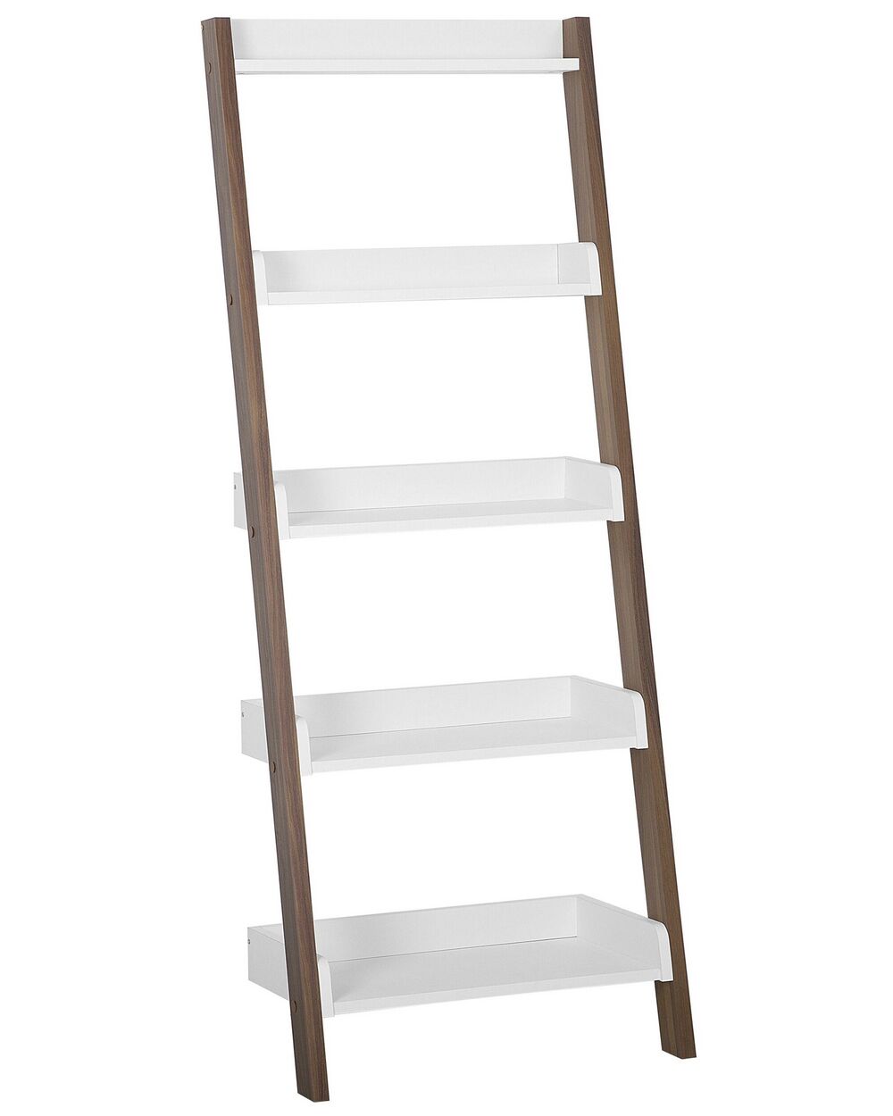 Polica s 5 policami MOBILE TRIO 164 cm rjava/bela