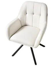 Dining Chair Swivel UBLY Fabric Off-White_993203