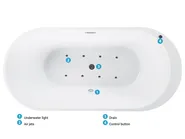 Freestanding Hot Tub with LED NEVIS 1700 x 800 mm Black_784349