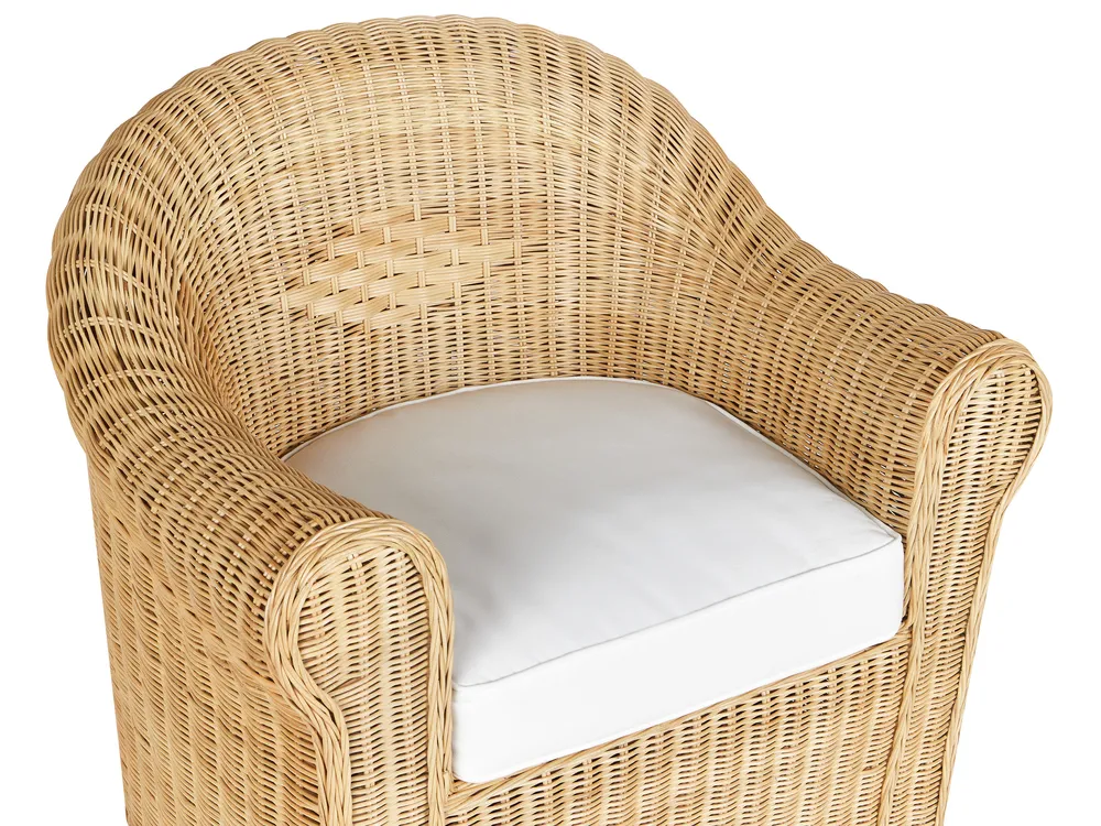 Lounge Set mit Tisch 5-Sitzer LIVADEIA Rattan Naturfarben_920180