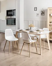 Set of 4 Dining Chairs HAZELTON White_948884