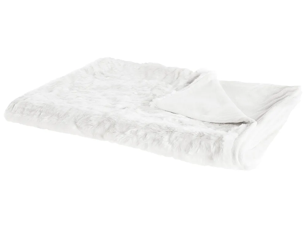 Kuscheldecke TOURZA Stoff 180 x 220 cm Weiß