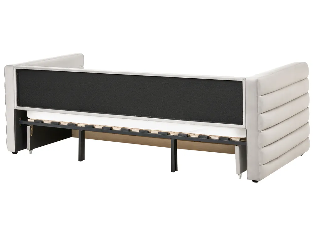 Tagesbett mit Stauraum Samtstoff MEUDON 90 x 200 cm Grau_1022100
