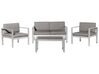 Lounge Set mit Tisch 4-Sitzer SALERNO Metall Dunkelgrau