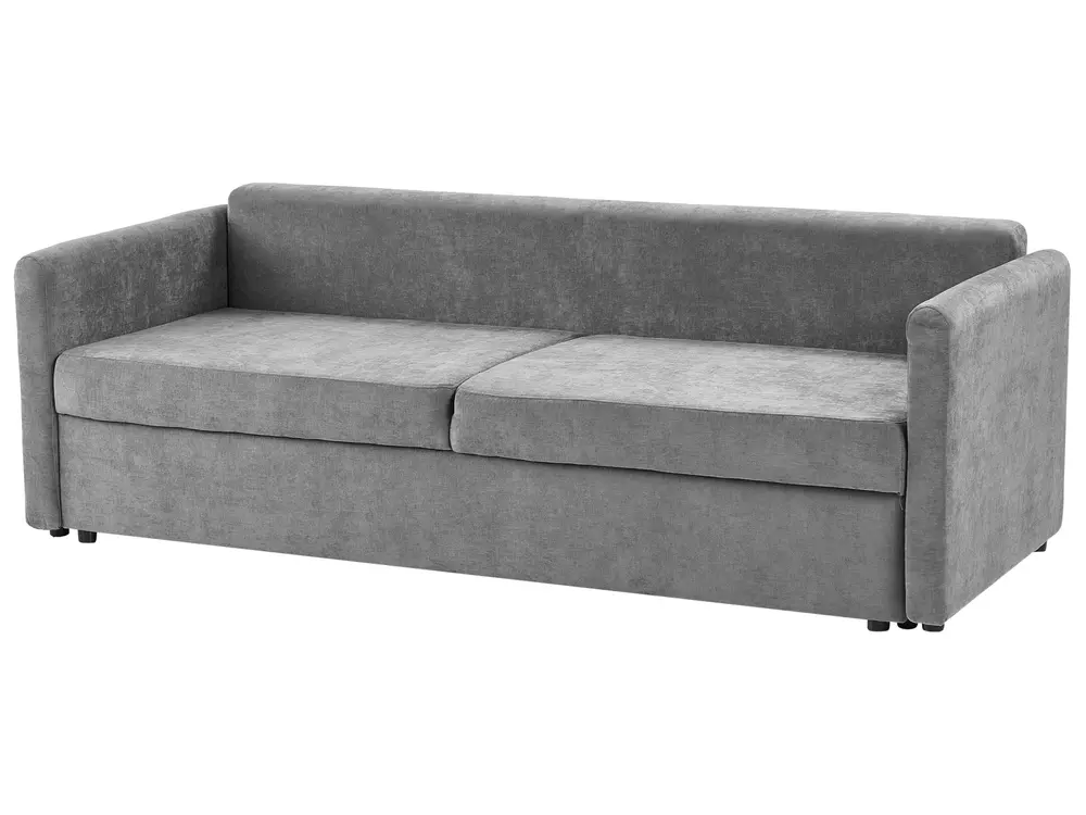 Sofa Bed 3 Seater BLEIK with Storage Chenille Light Grey_944957