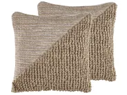 Dekokissen 2er Set ASLANAPA 45 x 45 cm Baumwolle Beige Ohne Muster_802143