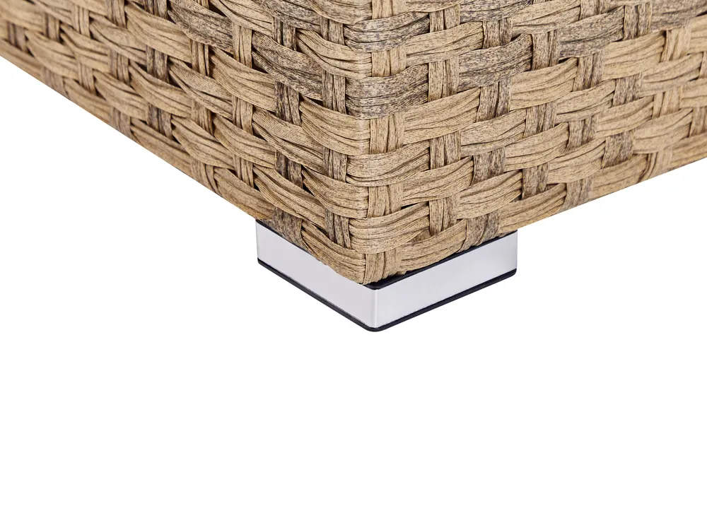 Lounge Set mit Tisch 8-Sitzer XXL modular Polyrattan Hellbraun rechtsseitig_905234