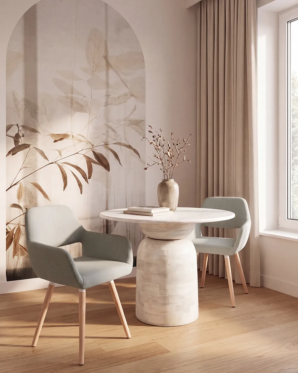 Set of 2 Dining Chairs CHICAGO Fabric Light Grey_1149708