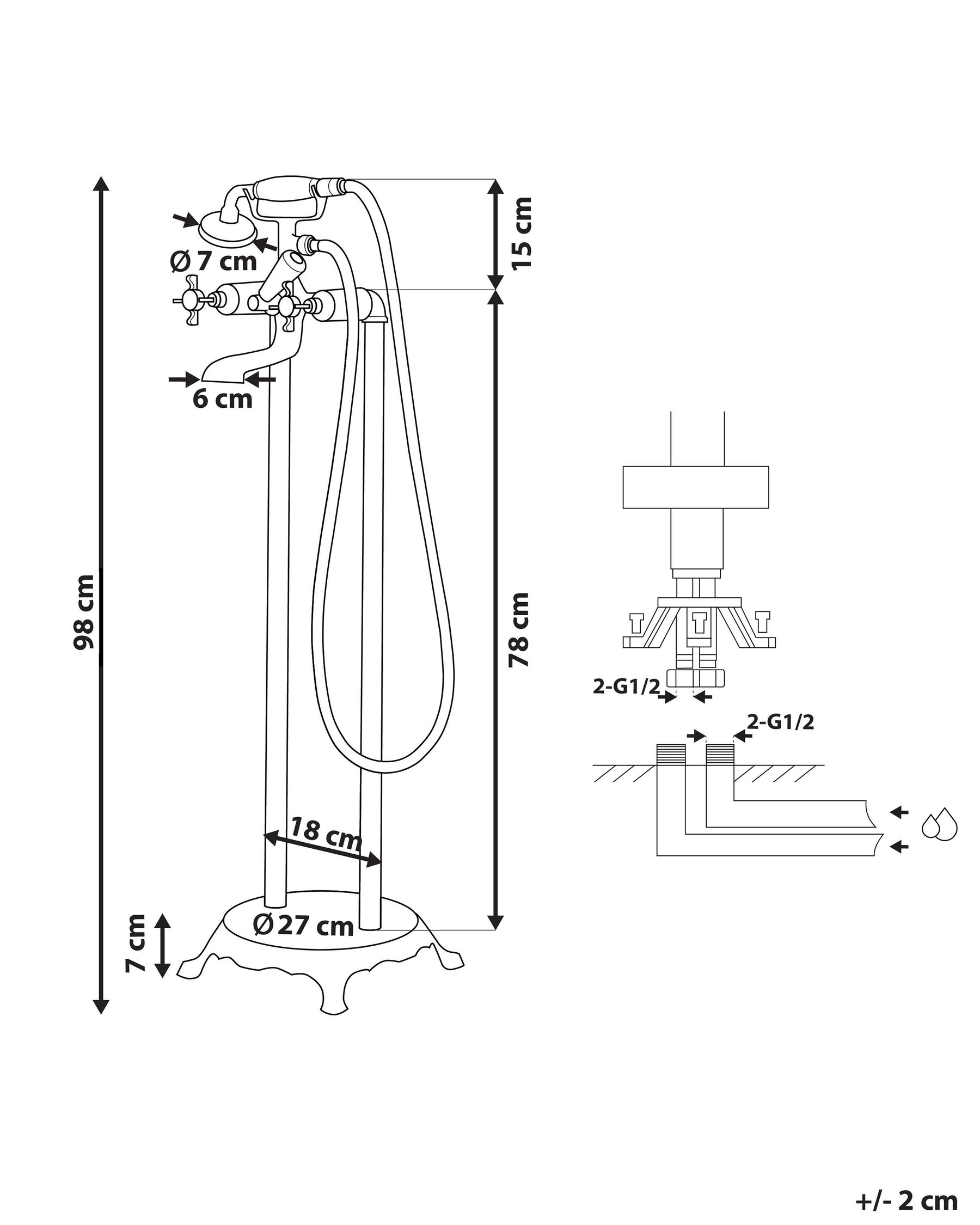 Freestanding Bathtub Faucet HEBBE Silver_721822