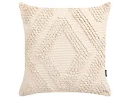 Dekokissen 2er Set CATALPA 45 x 45 cm Baumwolle Weiß Geometrisches Muster_843490