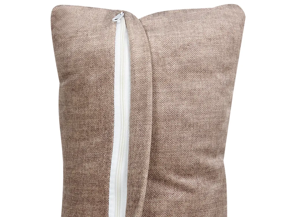 Modular Sofa 3 Seater HELLNAR with Ottoman Fabric Light Brown_912283