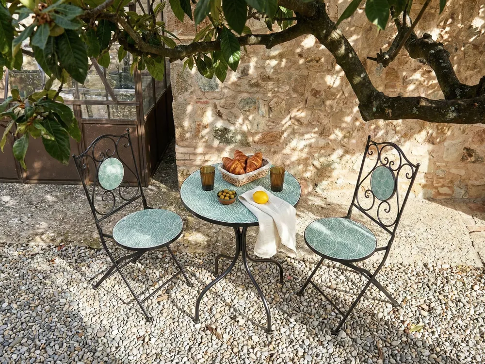 Bistro Set klappbar ANAPO Metall Schwarz