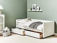 Tagesbett mit Stauraum MARRAY Samtstoff Cremeweiß 90 x 200 cm_1184063