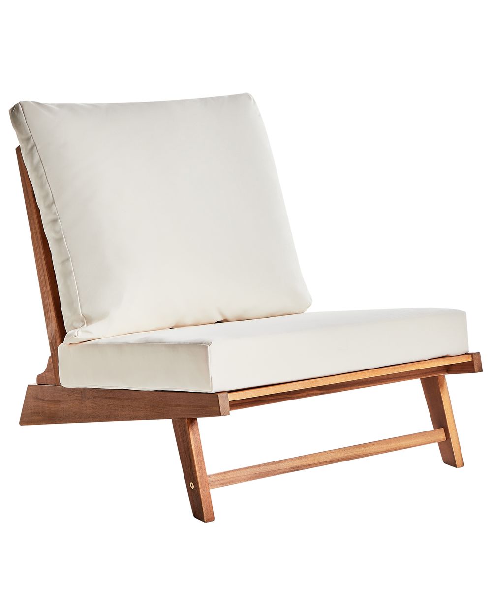 Garden Chair with Cushion MICCIANO Acacia Wood Off-White