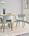 Esszimmerstuhl 2er Set SANILAC Samtstoff Hellblau