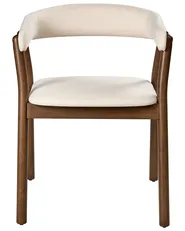 Esszimmerstuhl 2er Set MYLO Stoff Cremeweiß / Dunkelbraun_1015993