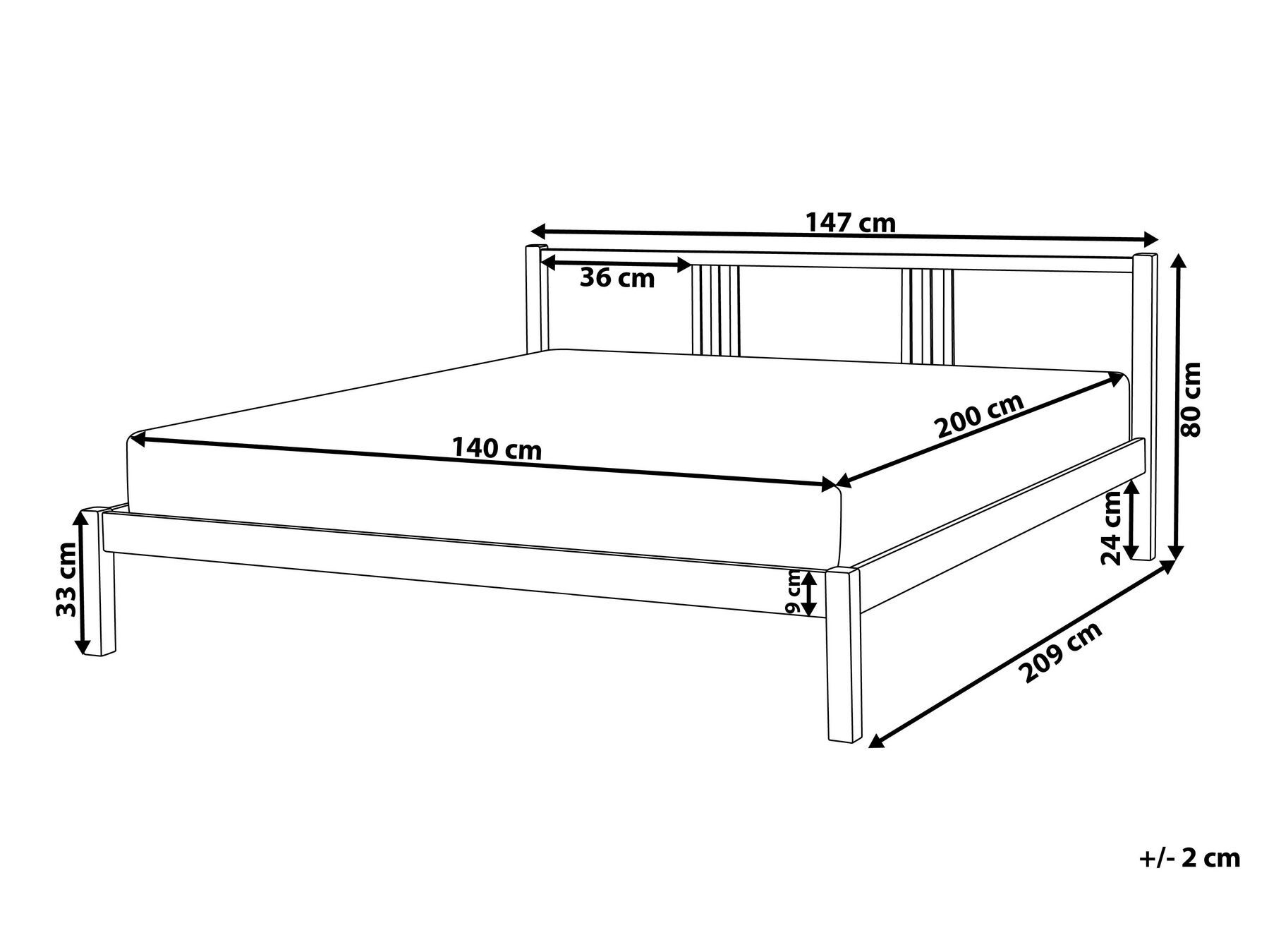 Bett mit Lattenrost Kiefernholz VANNES 140 x 200 cm Hellbraun_918200