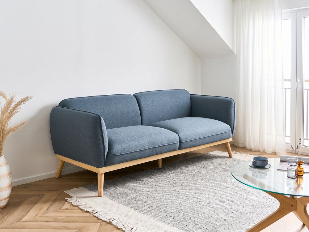 Bank 3-zits LJUNG Stof Blauw