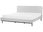 Bett mit Lattenrost Stoff CORIO 180 x 200 cm Hellgrau_1183833