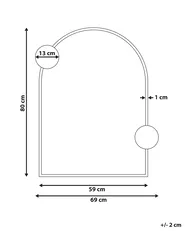 Wandspiegel AULON 69 cm 80 cm Metall Schwarz_900668