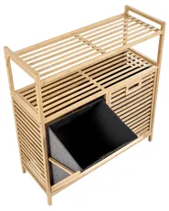 Uitklapbare wasmandkast CEJAR 88 cm Bamboe Lichtbruin_1144743
