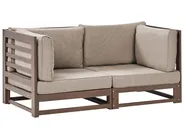 Garden Sofa 2 Seater TRANI Modular Certified Acacia Wood Dark Brown_852184