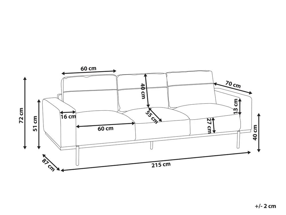 Sofa 3-Sitzer SOVIK Kunstleder Braun_906289