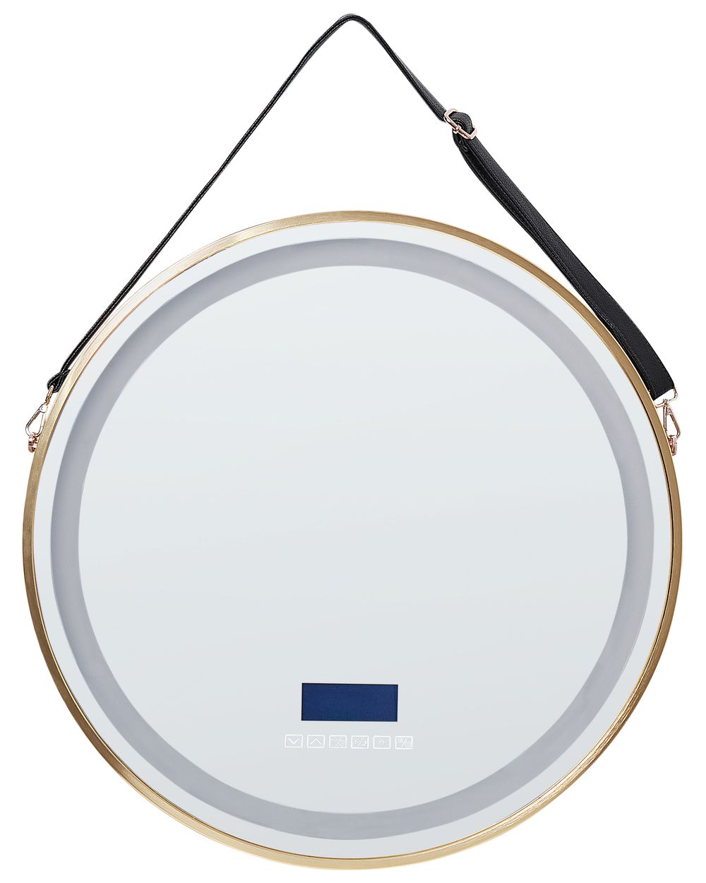 LED Bathroom Mirror DAROIS 60 cm 60 cm with Built-In Bluetooth Speaker Gold