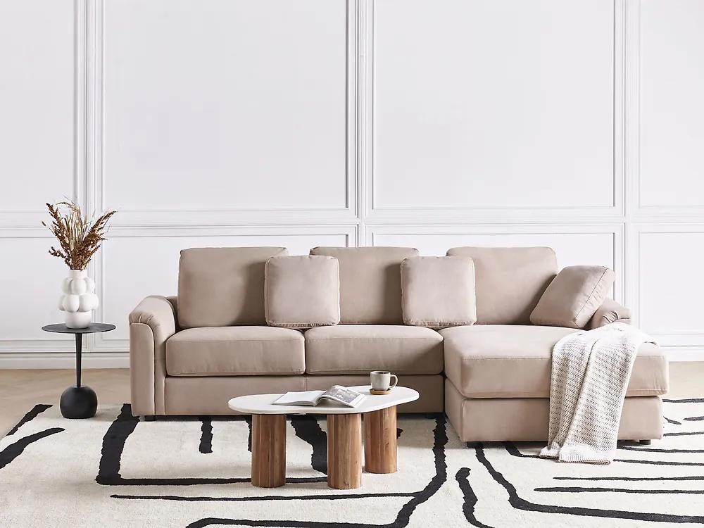 Corner Sofa KOHLO Fabric Taupe Left Hand_1178985