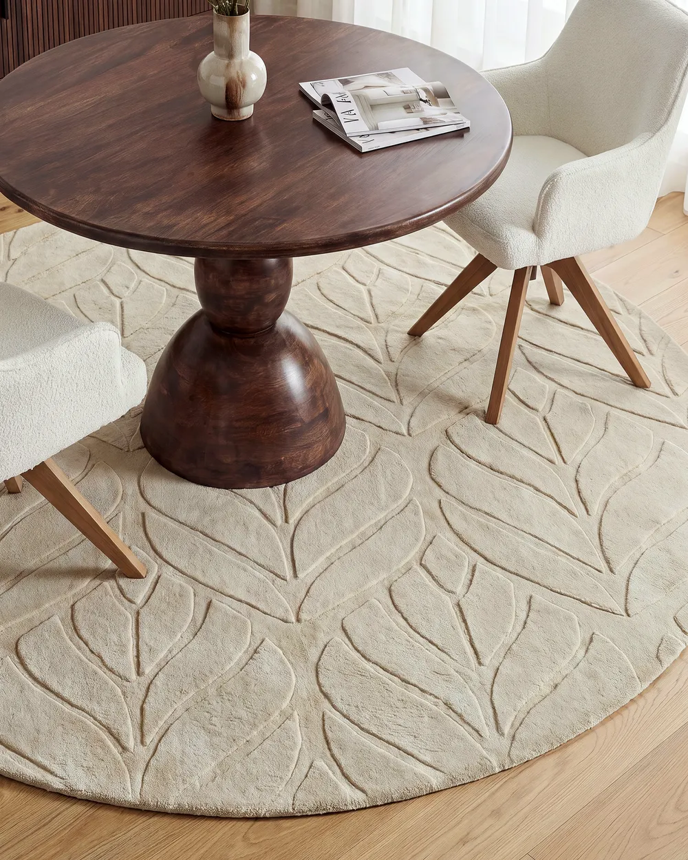 Kunstfellteppich MITCHELL Beige ø 160 cm