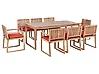 Gartenmöbel Set 8-Sitzer SASSARI PREMIUM inkl. Kissen zertifiziertes Akazienholz Rot