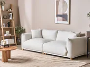 Sofa 3-Sitzer LUVOS Stoff Cremeweiß_1005253