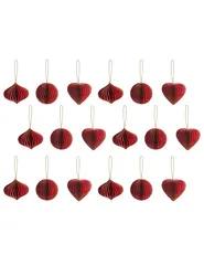 Weihnachtsbaumschmuck 18er Set SUSA Papier Rot_1030596