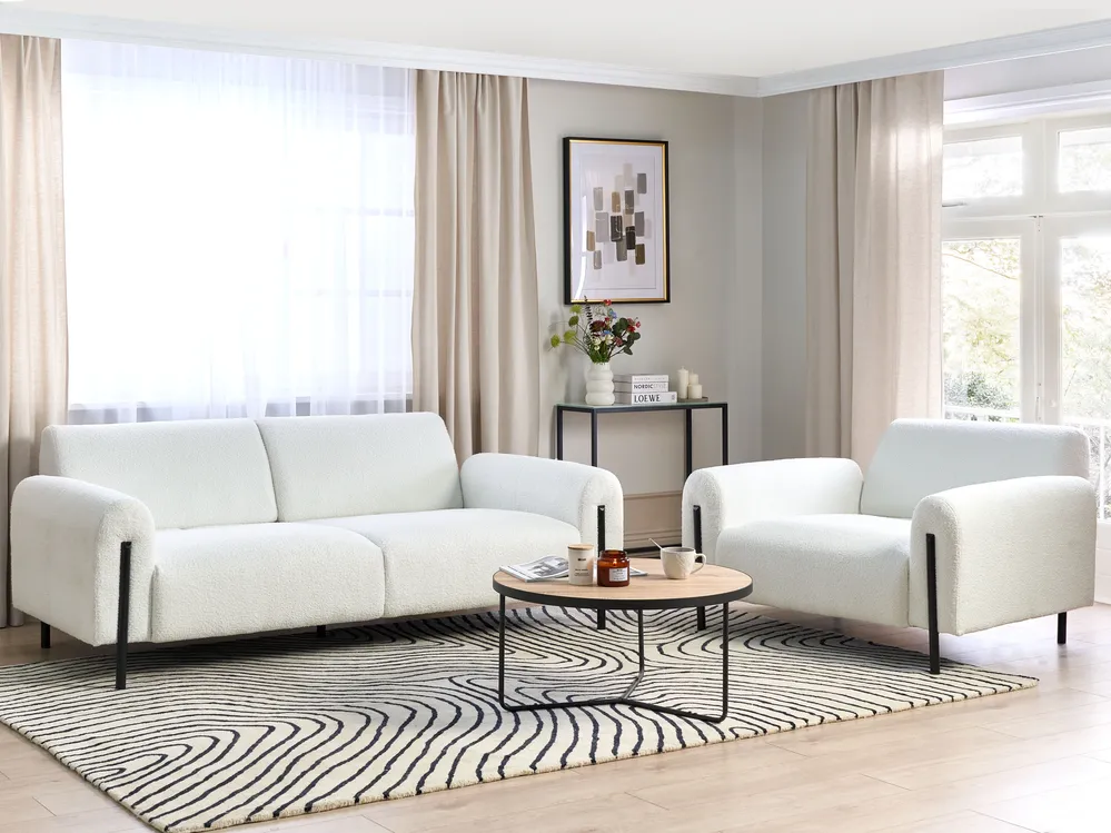 Sofa Set 4-Sitzer ASKIM Bouclé Weiß_918537