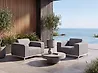 Set of 2 Garden Armchairs ROVIGO Fabric Grey