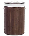 Laundry Basket SANNAR Bamboo Dark Brown 75 L