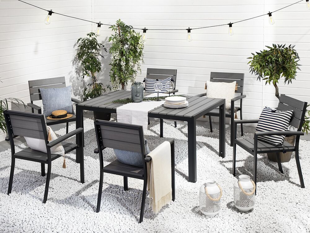 Garden Dining Table COMO 150 cm 90 cm Grey