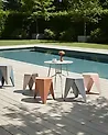 Gartenhocker 4er Set KARAVOS Bunt