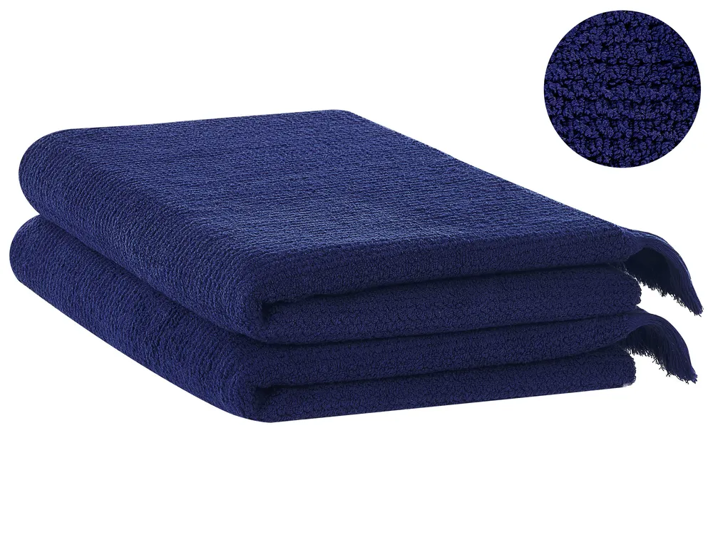 Handtücher 2er Set ATIU Baumwollfrottee Marineblau