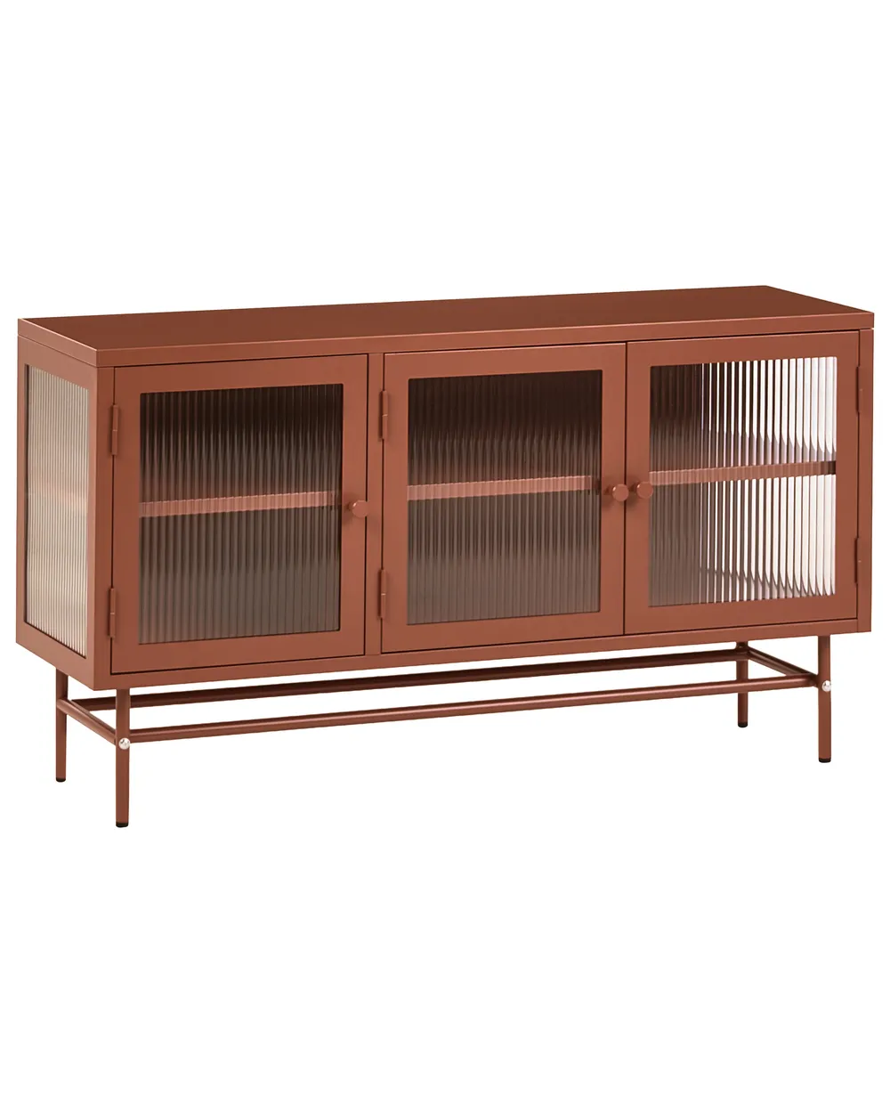 Sideboard mit Glastüren DEVON 115 cm Metall Goldbraun