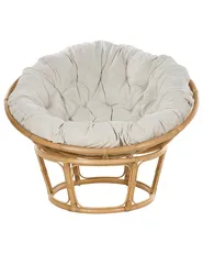 Gartensessel 2er Set mit Auflagen SALVO Rattan Naturfarben_878478