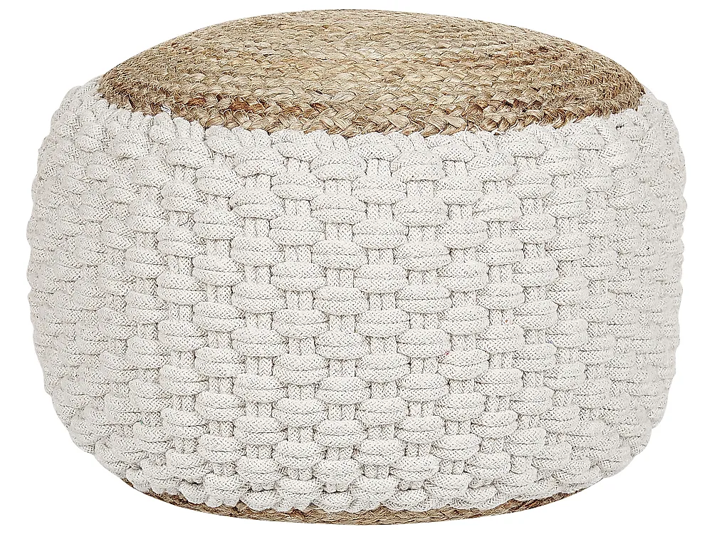 Pouf AIZA Baumwolle Weiß